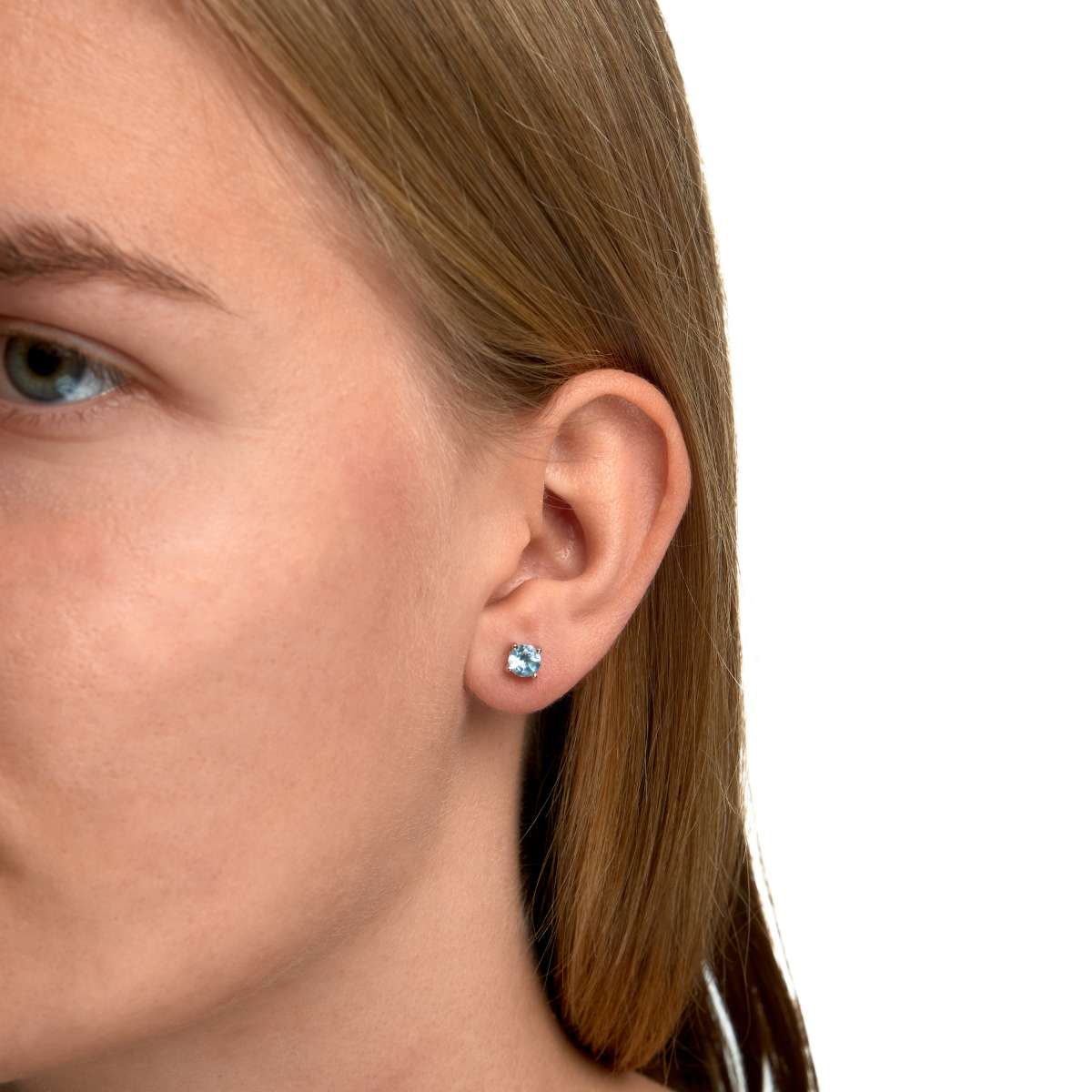 Ohrringe 925/- Sterling Silber rhodiniert Blautopas
