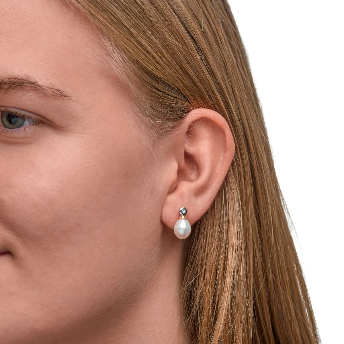 Ohrringe 925/- Sterling Silber vergoldet Süßwasserzuchtperle
