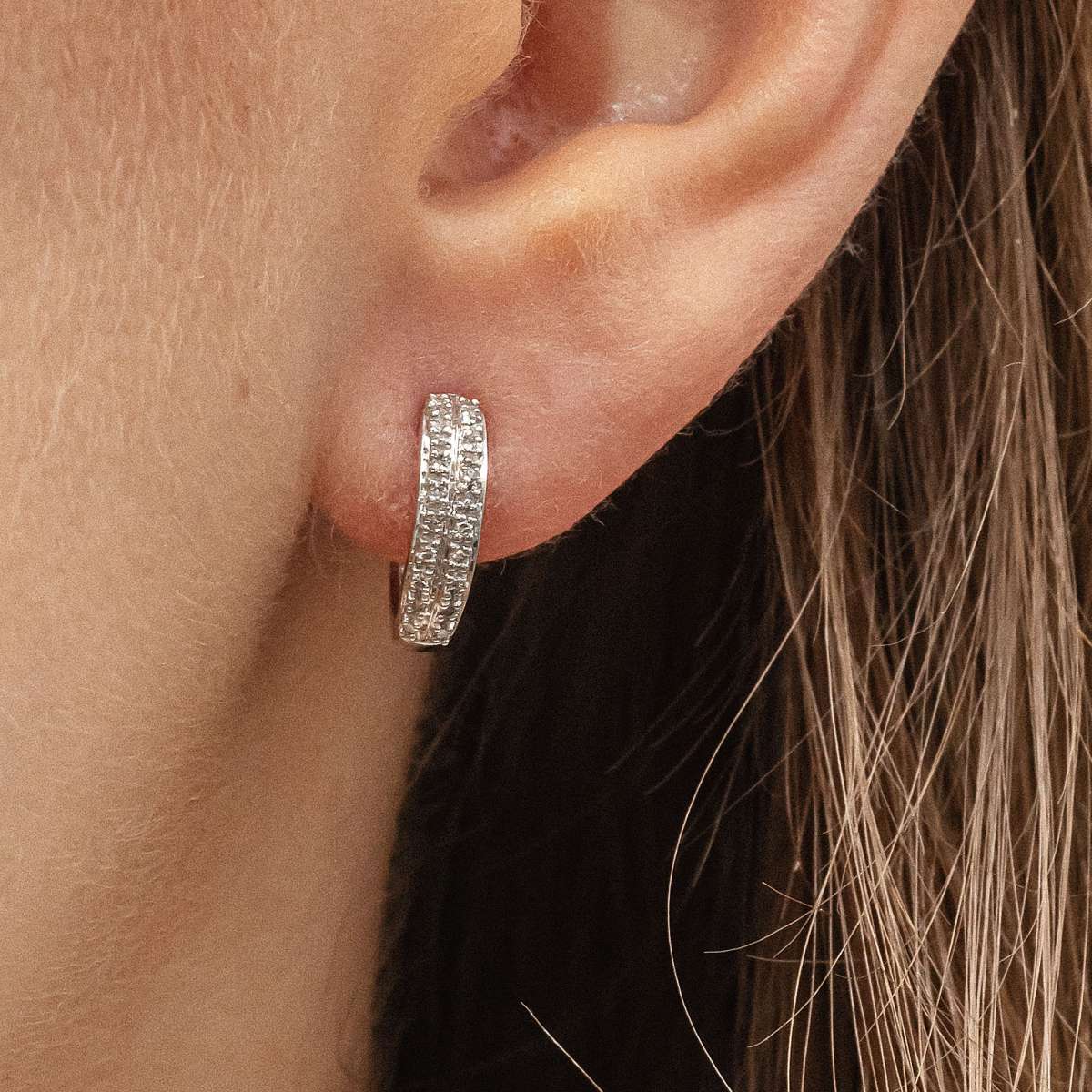 Ohrringe 585/- Gold Diamant 0,10 Karat