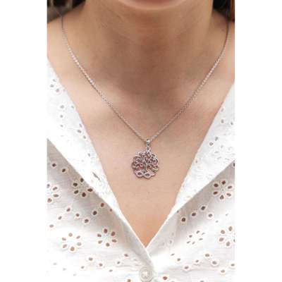 Ankerkette 925/- Sterling Silber rhodiniert Zirkonia