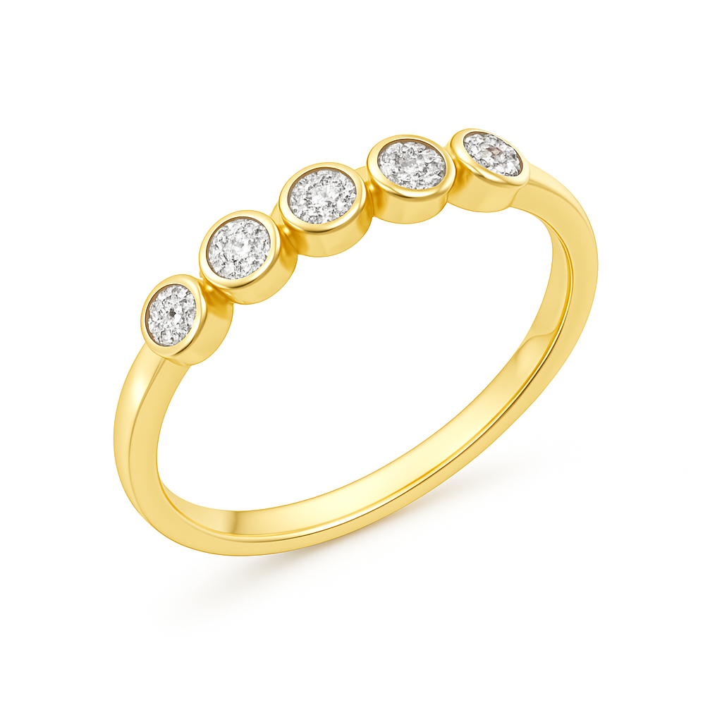 Damen Diamantring 585/- Gold rhodiniert Brillant 0,05ct.