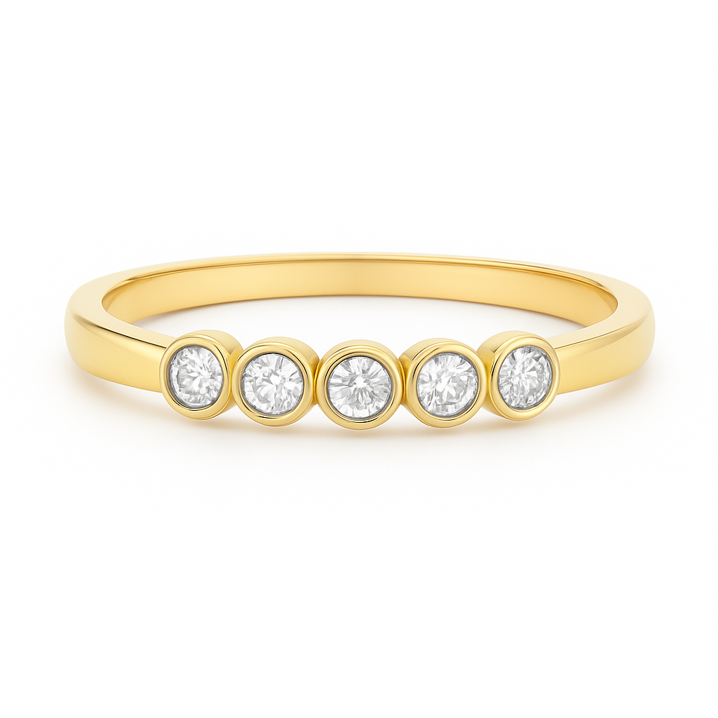 Damen Diamantring 585/- Gold rhodiniert Brillant 0,05ct.