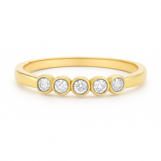 Damen Diamantring 585/- Gold rhodiniert Brillant 0,05ct.