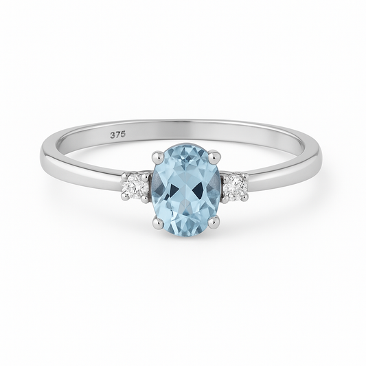 Damen Ring 375/- Weißgold Brillant 0,04ct.