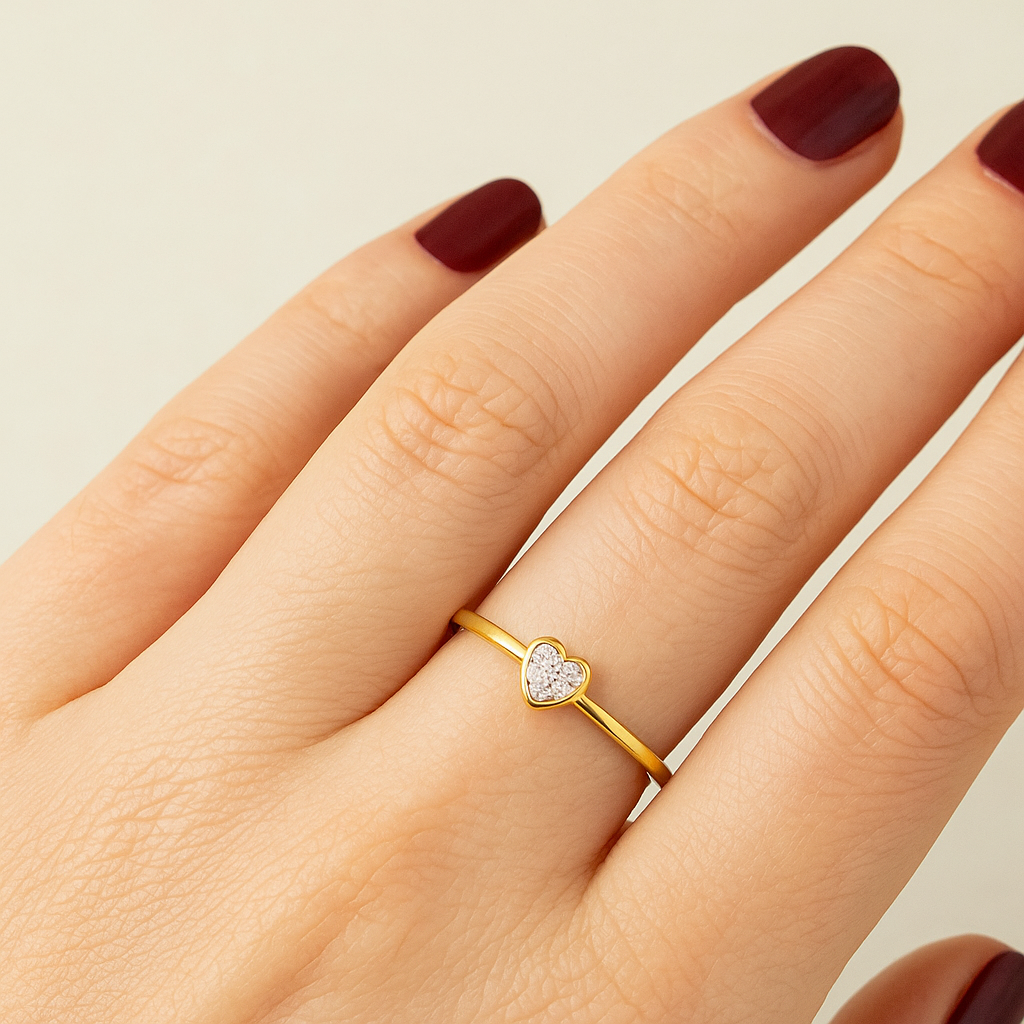 Ring 585/- Gold rhodiniert Brillant 0,025ct.