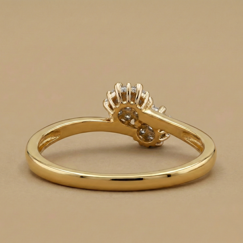 Ring 375/- Gold rhodiniert Zirkonia