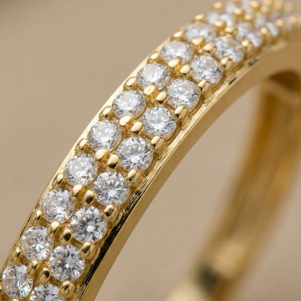 Zirkonia-Ring – 375 Gold · Kanalfassung (2,2 mm)