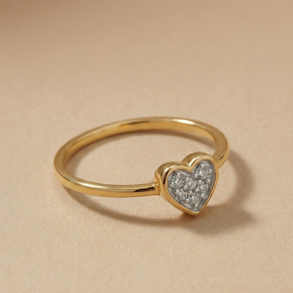 Brillant-Ring – 585 Gold teilrhodiniert (0,025 ct)