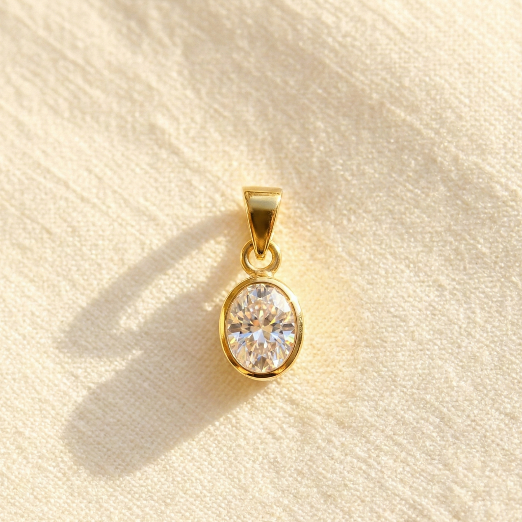 Zirkonia-Anhänger – 375 Gold (14 mm)