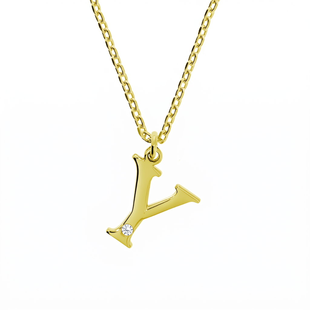 Personalisierte Buchstabenkette mit Diamant – 925 Silber