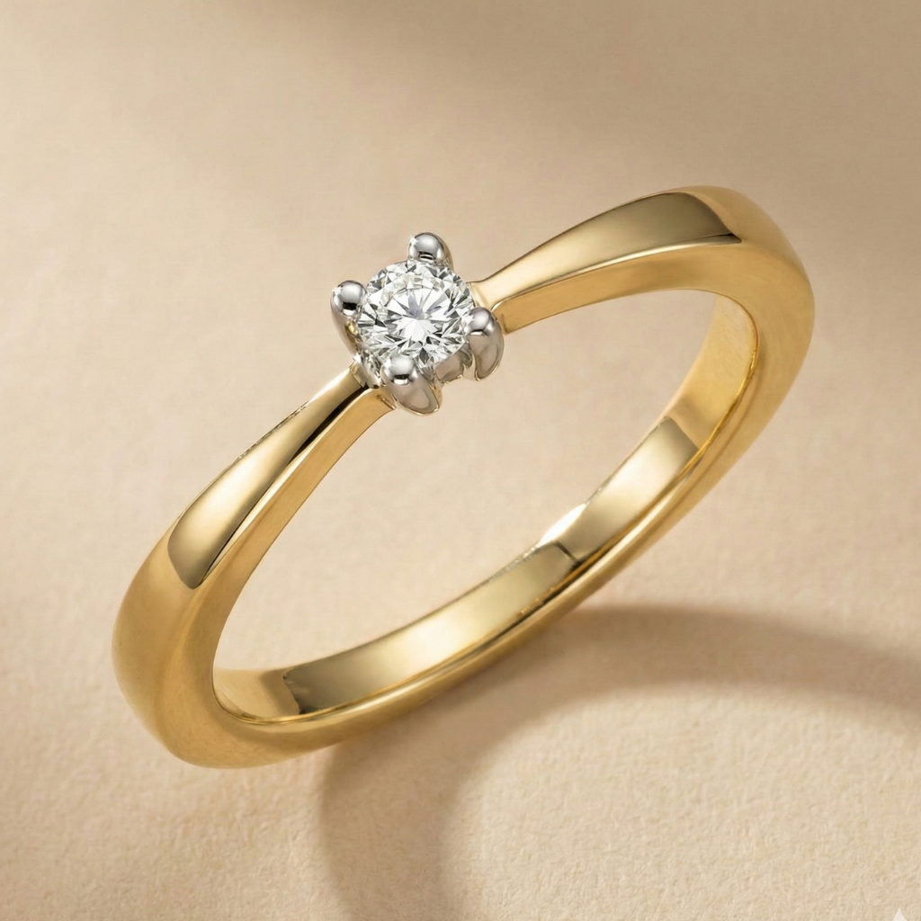 Ring 375/- Gold Brillant 0,10ct.