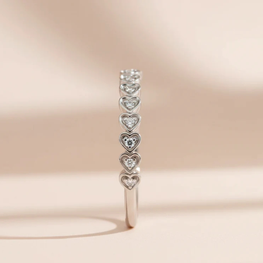 Ring 375/- Gold rhodiniert Brillant 0,04ct.