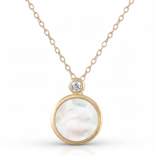 Collier 925/- Sterling Silber vergoldet Perlmutt