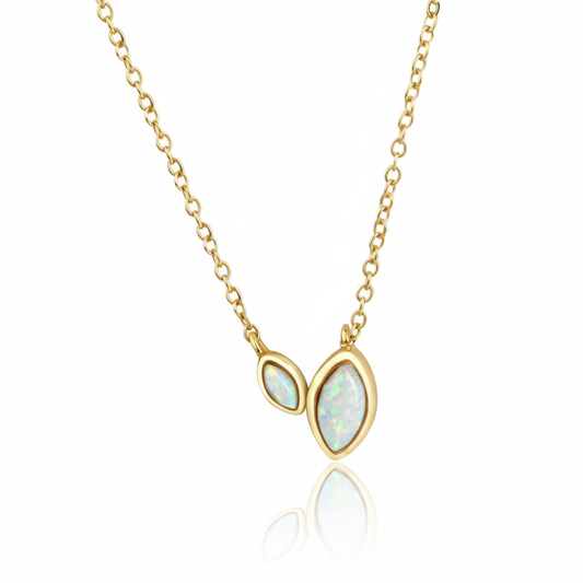 Ankerkette 925/- Sterling Silber vergoldet Opal