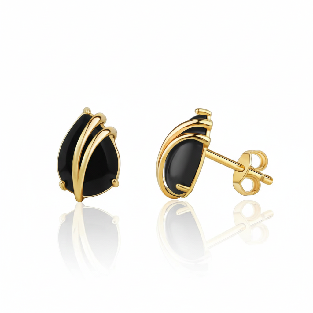 Ohrstecker 375/- Gold Onyx