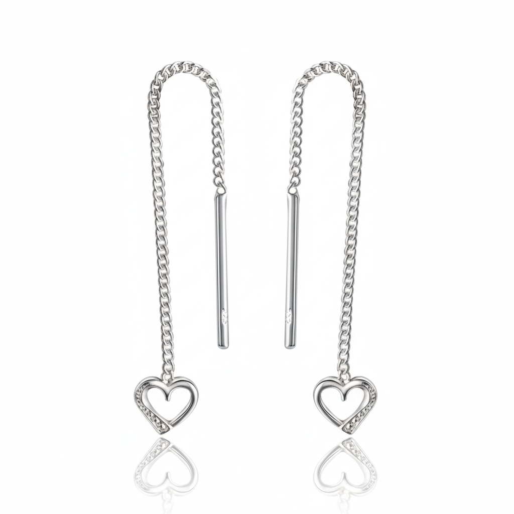 Durchziehohrringe 925/- Sterling Silber rhodiniert