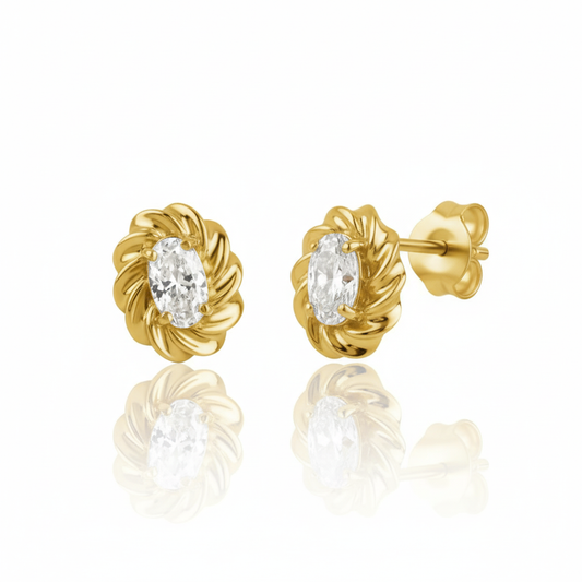Ohrstecker 925/- Sterling Silber vergoldet Zirkonia