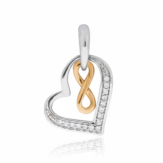 Anhänger 925/- Sterling Silber/rotvergoldet Zirkonia