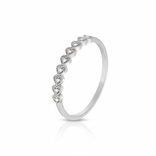 Ring 375/- Gold rhodiniert Brillant 0,04ct.