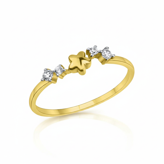 Ring 375/- Gold rhodiniert Zirkonia