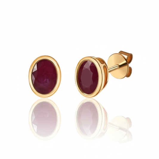 Ohrstecker 585/- Gold Rubin