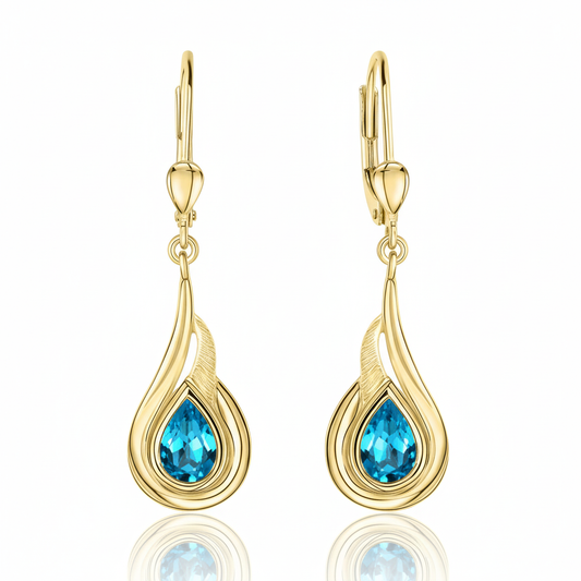 Ohrhänger 375/- Gold Blautopas