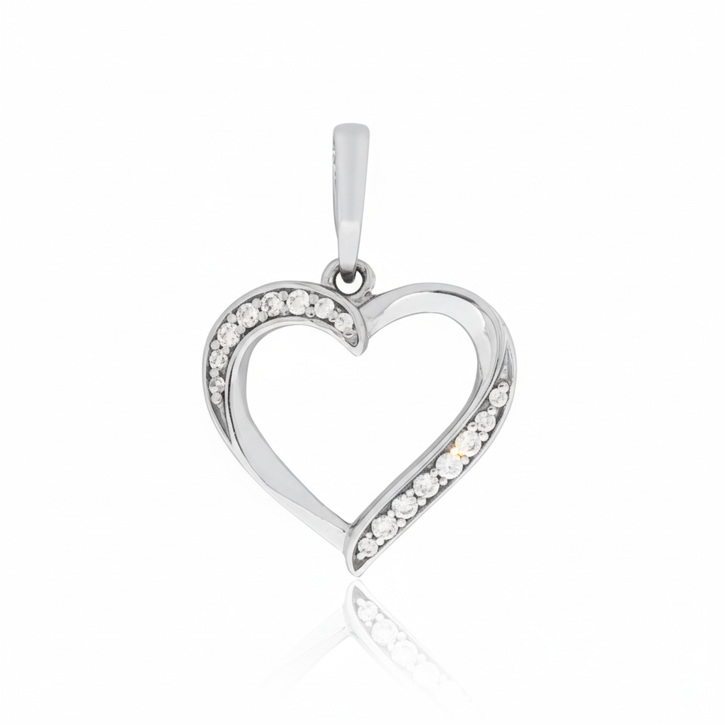 Anhänger 925/- Sterling Silber rhodiniert Zirkonia