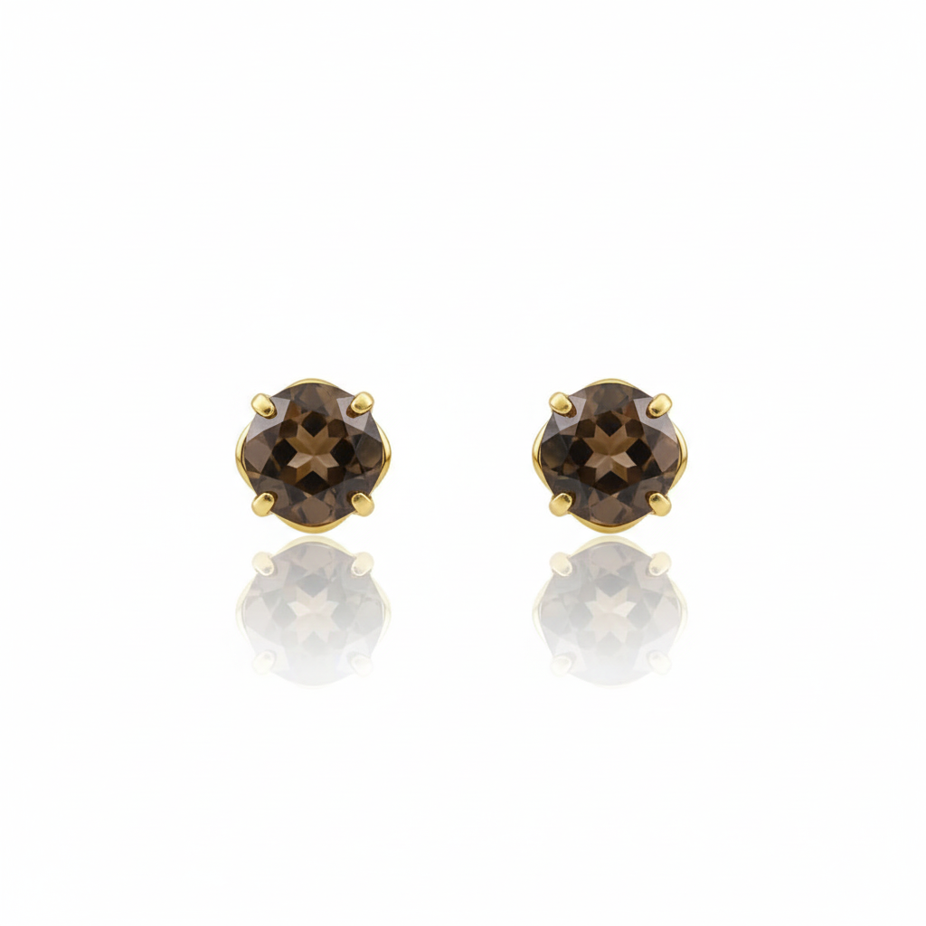 Ohrringe 585/- Gold Rauchquarz