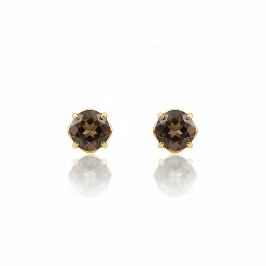 Ohrringe 585/- Gold Rauchquarz