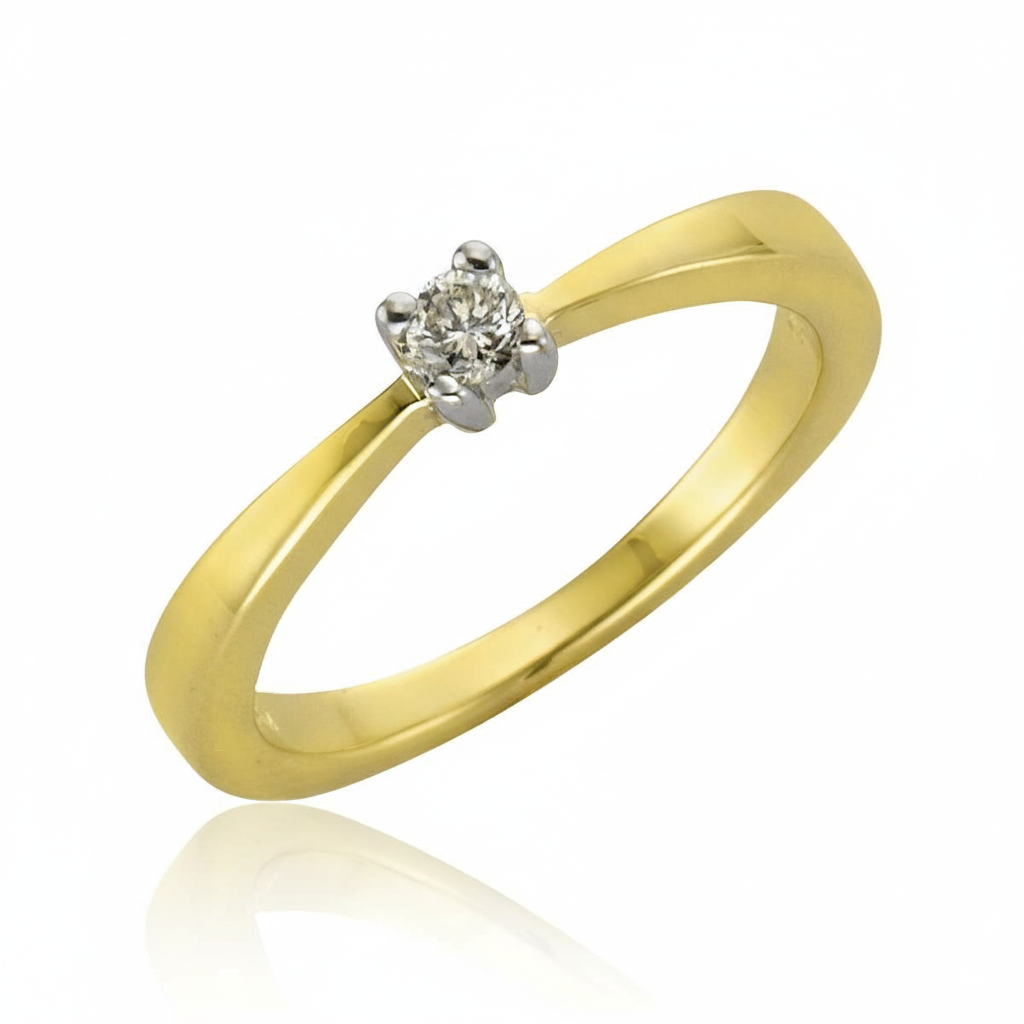 Ring 375/- Gold Brillant 0,10ct.