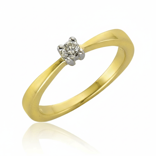 Ring 375/- Gold Brillant 0,10ct.