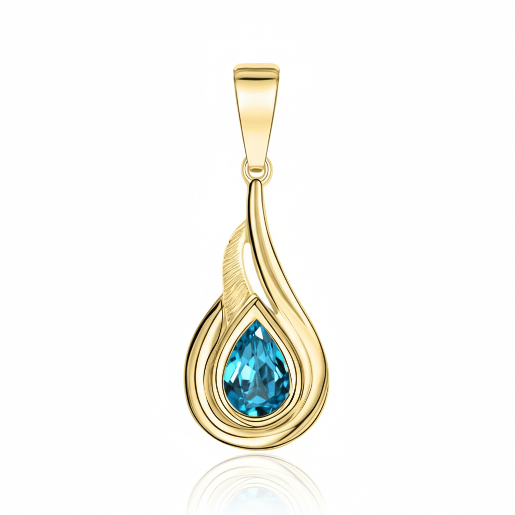 Anhänger 375/- Gold Blautopas