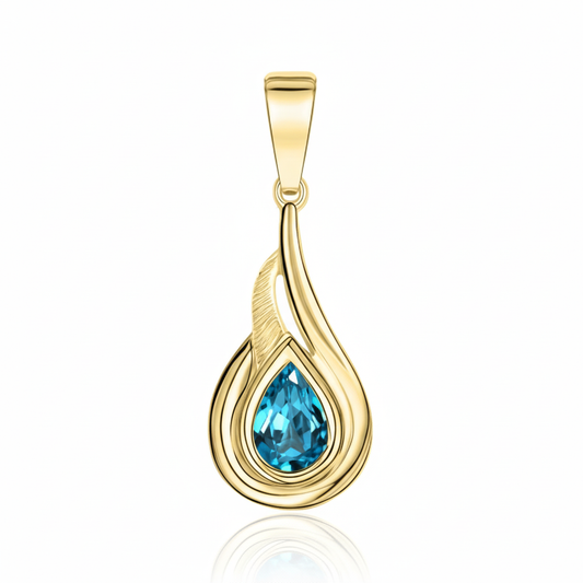 Anhänger 375/- Gold Blautopas