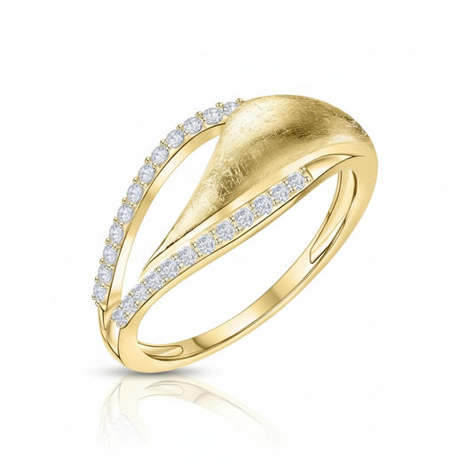 Ring 585/- Gold rhodiniert Zirkonia