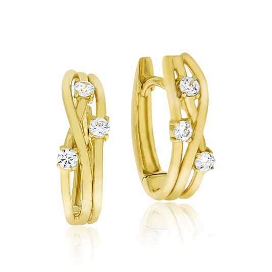 Klappcreolen 333/- Gold Zirkonia