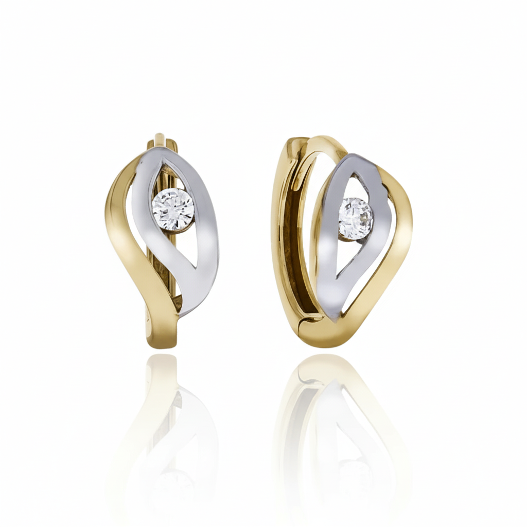 Klappcreolen 375/- Gold Zirkonia