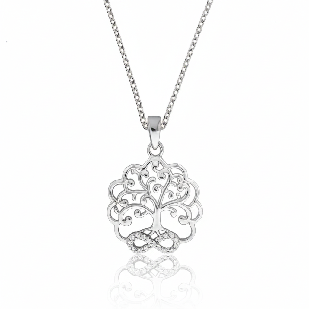 Ankerkette 925/- Sterling Silber rhodiniert Zirkonia