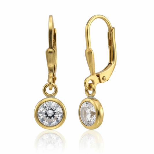 Ohrhänger 925/- Sterling Silber vergoldet Zirkonia