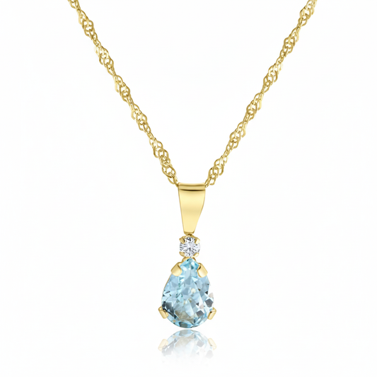 Singapurkette 375/- Gold Blautopas