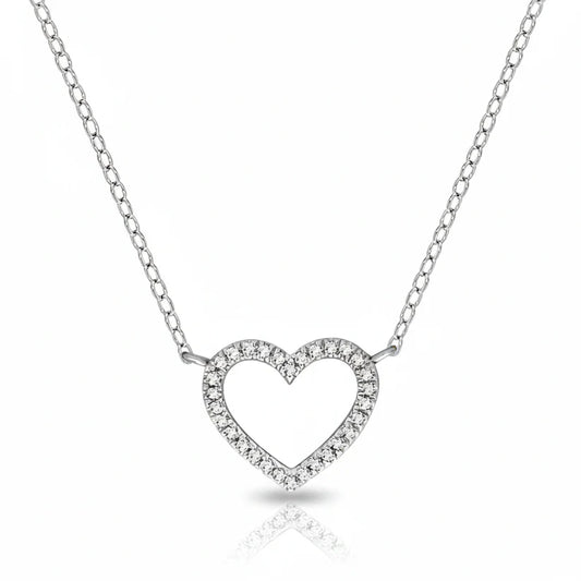 Herz Weißgold Ankerkette 375/- Gold Diamant 0,055ct