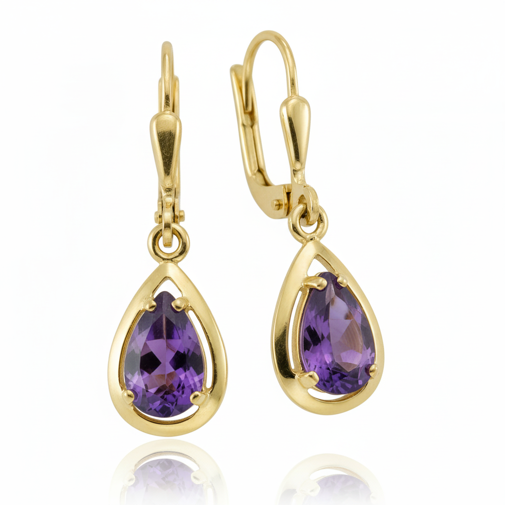Ohrringe 333/- Gold Amethyst