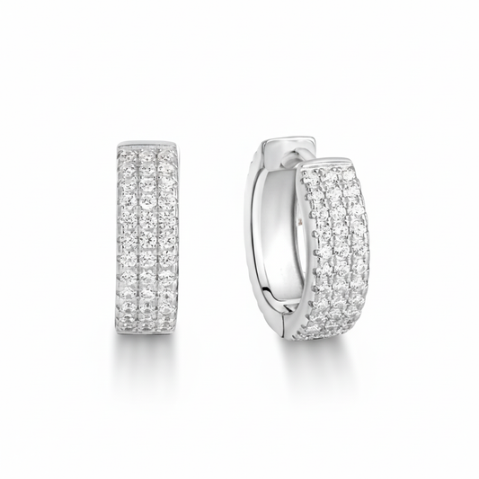 Klappcreolen 925/- Sterling Silber Zirkonia