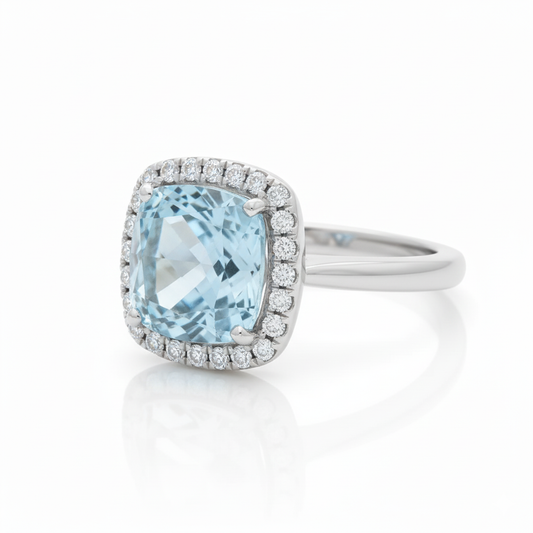 Ring 375/- Weißgold Topas