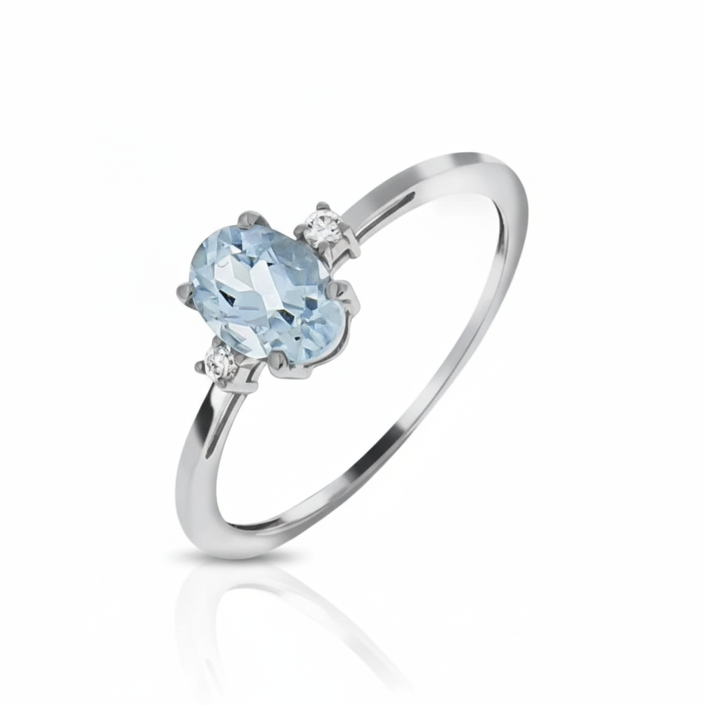 Damen Ring 375/- Weißgold Brillant 0,04ct.
