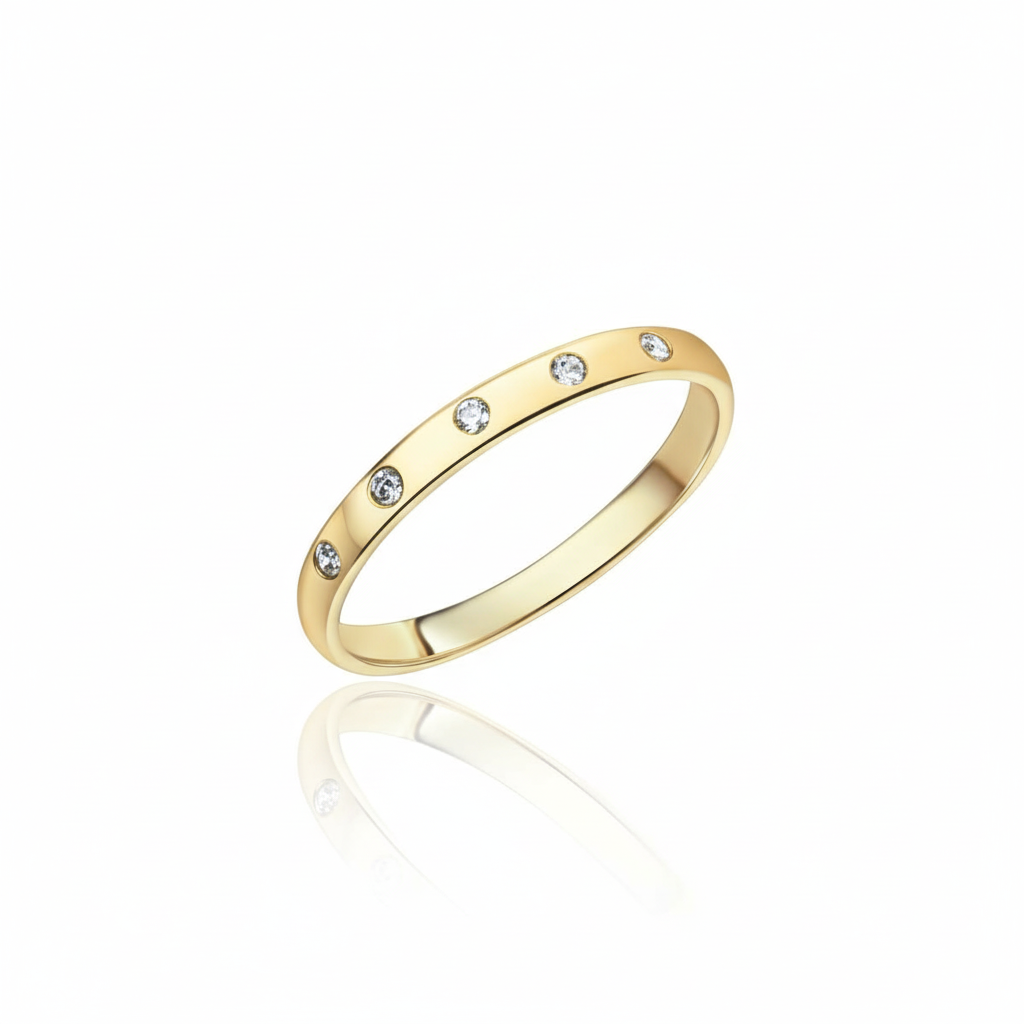 Ring 375/- Gold rhodiniert Zirkonia
