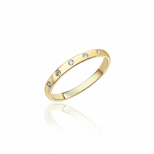 Ring 375/- Gold rhodiniert Zirkonia