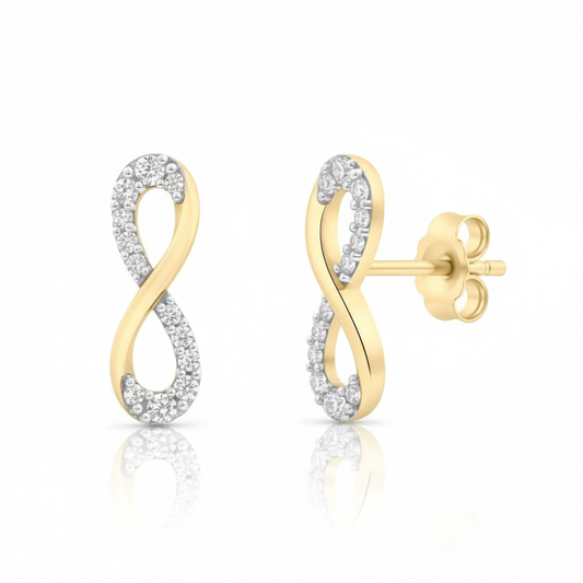 Ohrstecker 333/- Gold rhodiniert Zirkonia