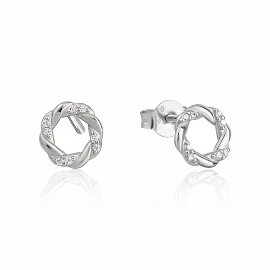 Ohrstecker 925/- Sterling Silber rhodiniert Zirkonia