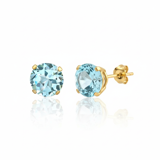 Ohrstecker 585/- Gold Blautopas