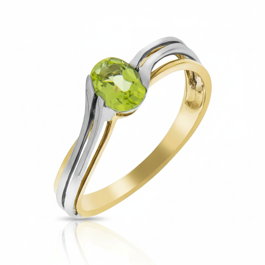 Ring 375/- Gold Peridot 0,85ct.